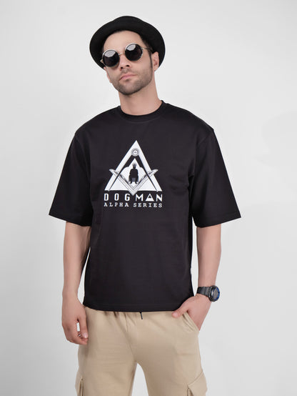 ALPHA SERIES(A03)-BLACK OVERSIZED UNISEX TSHIRT