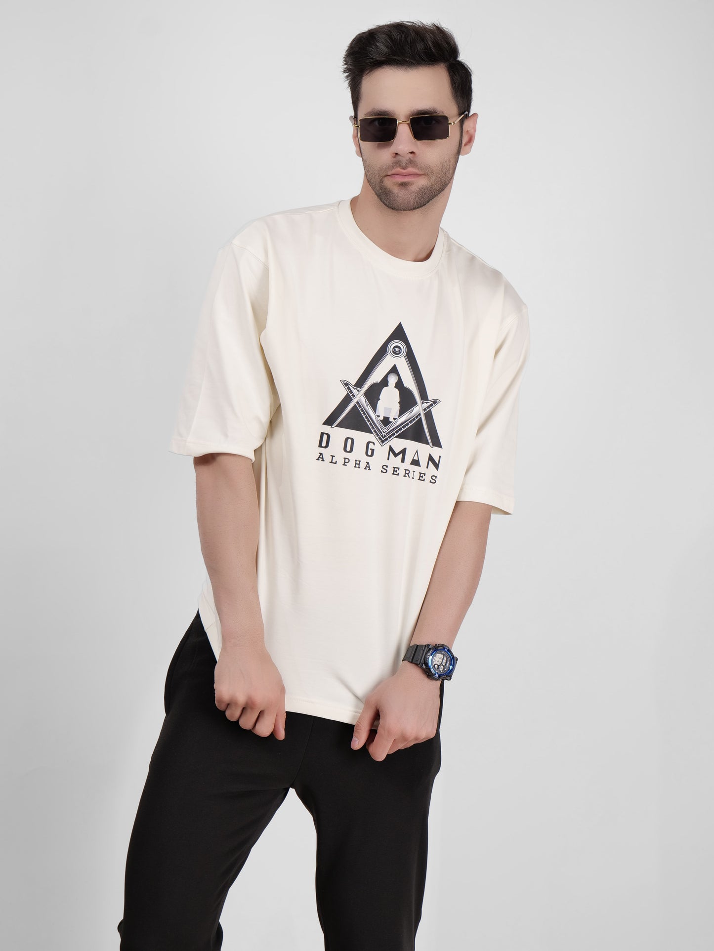 ALPHA SERIES(A04)-CREAM OVERSIZED UNISEX TSHIRT