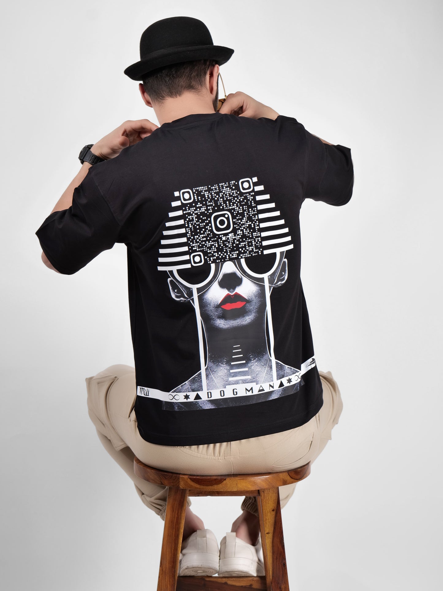 ALPHA SERIES(A08)-BLACK OVERSIZED UNISEX TSHIRT