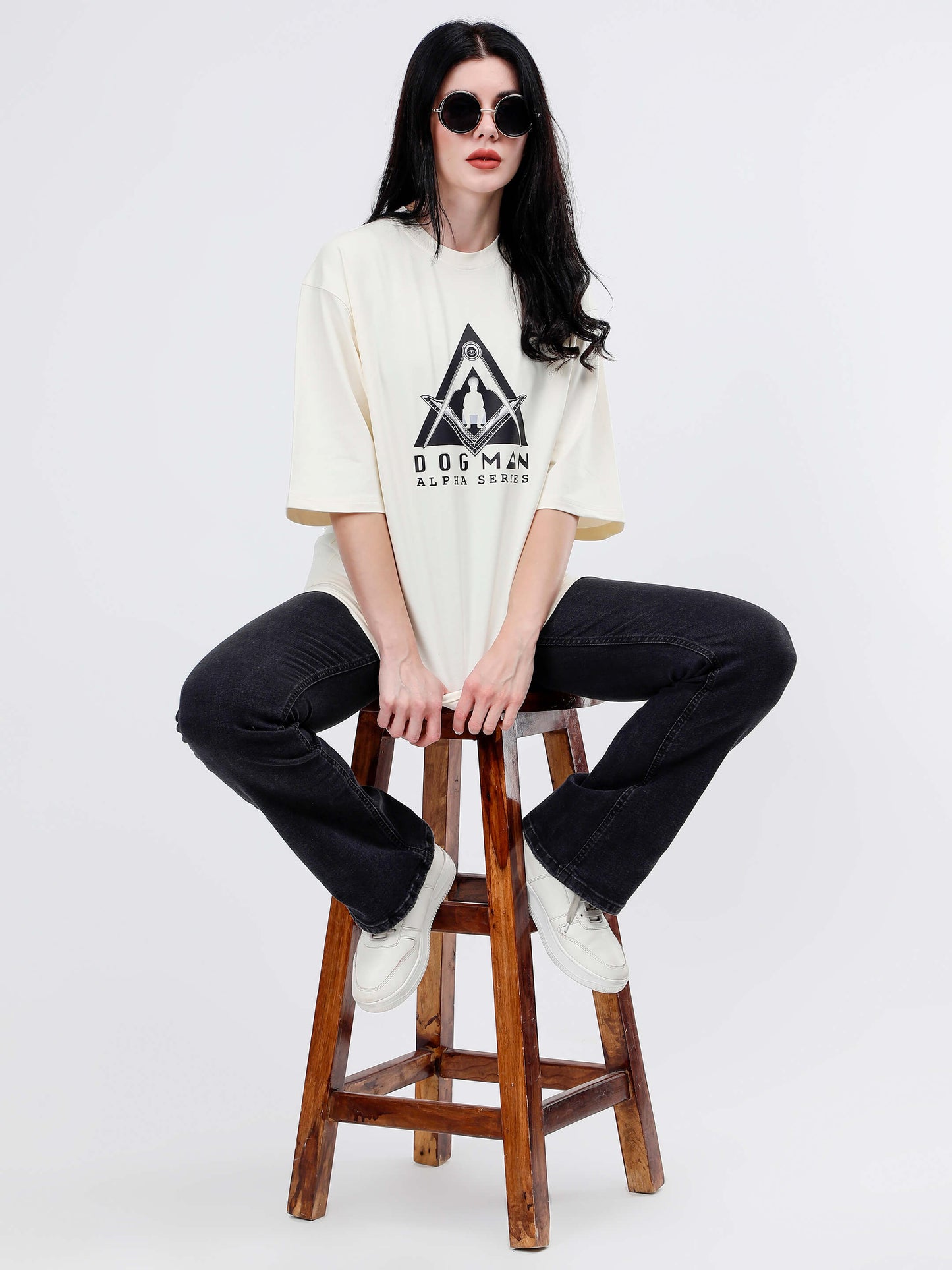 ALPHA SERIES(A07)-CREAM OVERSIZED UNISEX TSHIRT