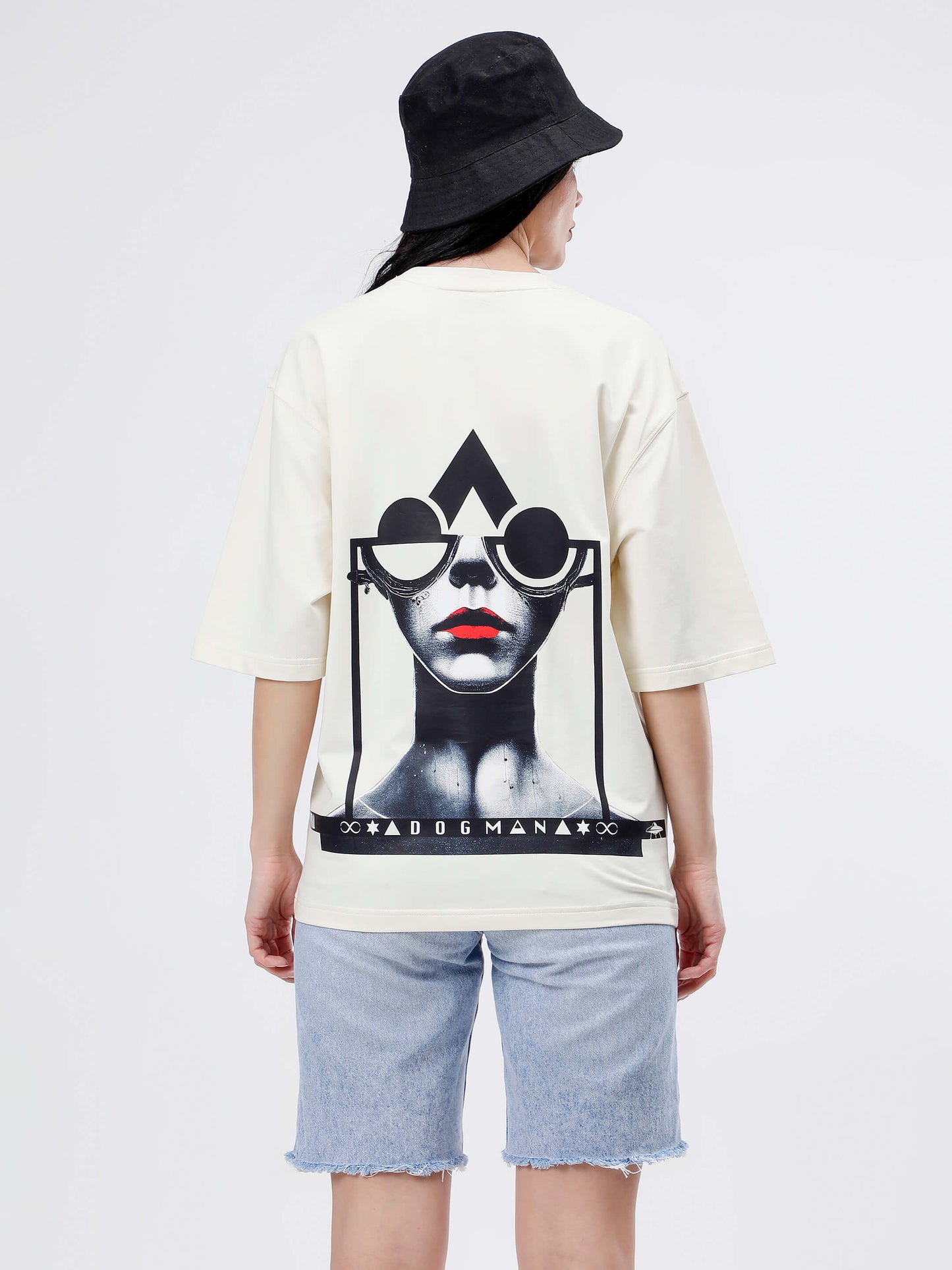 ALPHA SERIES(A03)-CREAM OVERSIZED UNISEX TSHIRT