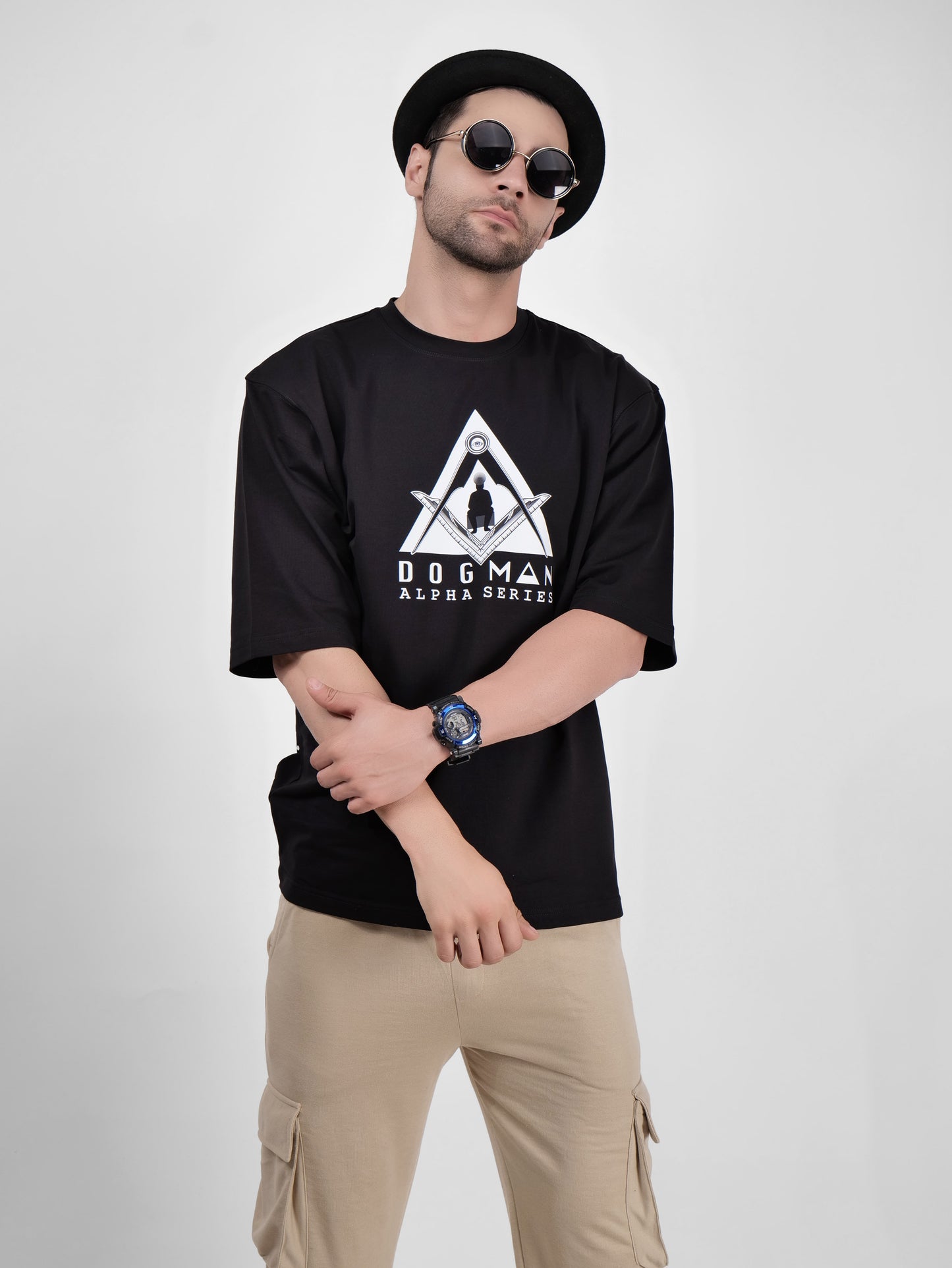 ALPHA SERIES(A09)-BLACK OVERSIZED UNISEX TSHIRT