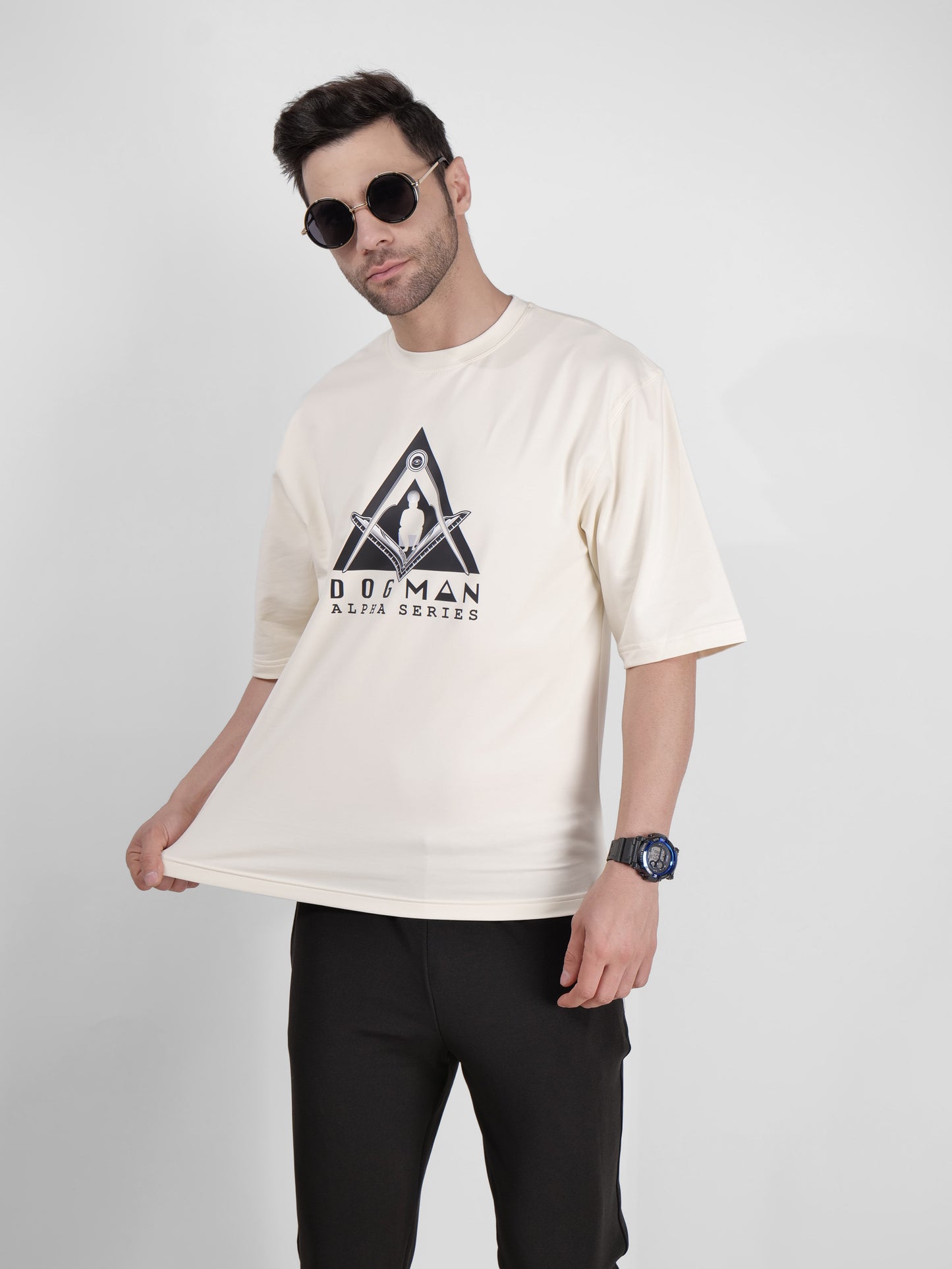 ALPHA SERIES(A10)-CREAM OVERSIZED UNISEX TSHIRT