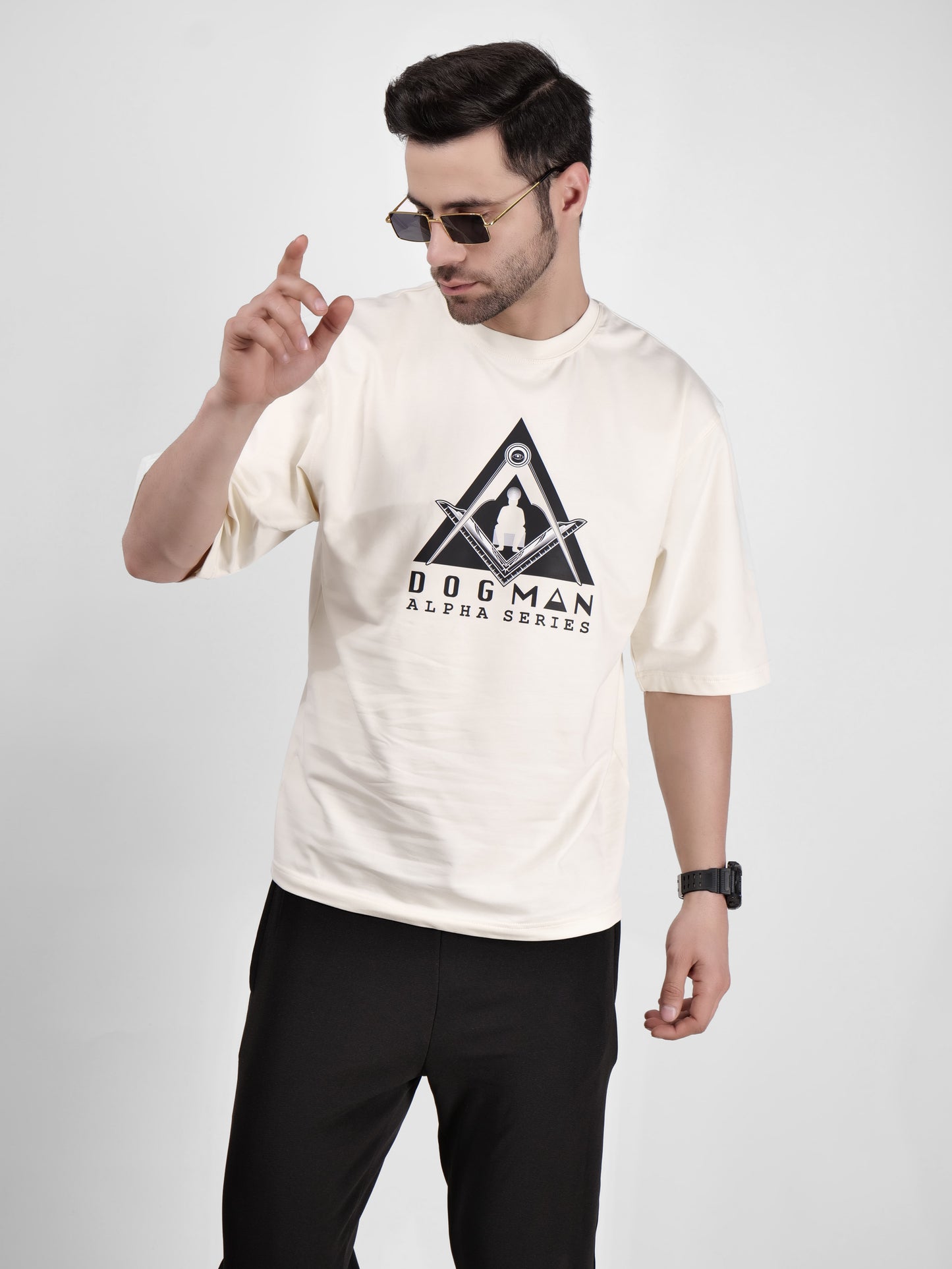 ALPHA SERIES(A04)-CREAM OVERSIZED UNISEX TSHIRT