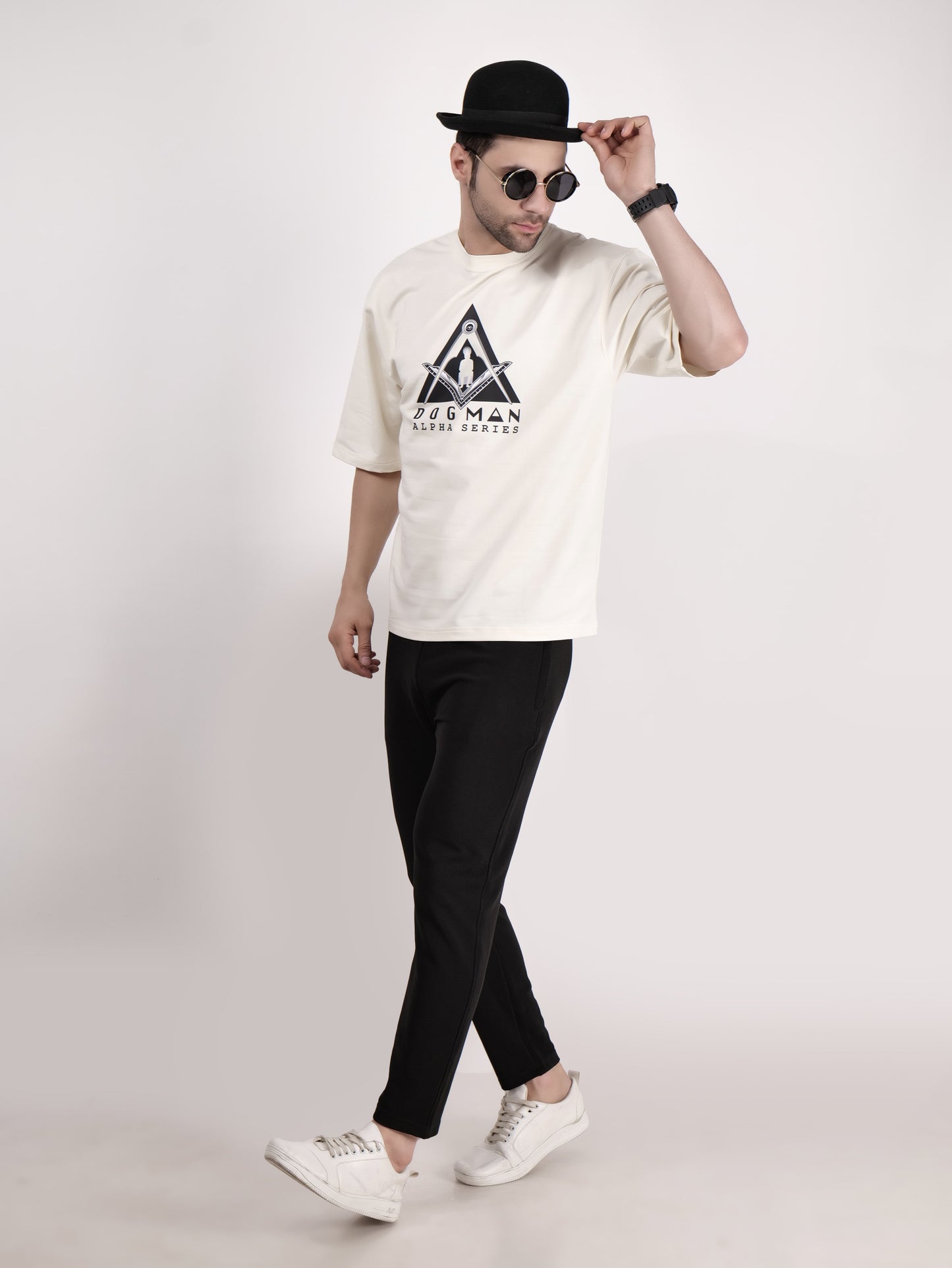 ALPHA SERIES(A06)-CREAM OVERSIZED UNISEX TSHIRT