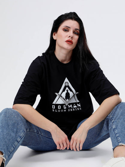 BLOOM SERIES(B03)-BLACK OVERSIZED UNISEX TSHIRT