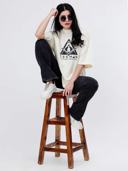 ALPHA SERIES(A07)-CREAM OVERSIZED UNISEX TSHIRT