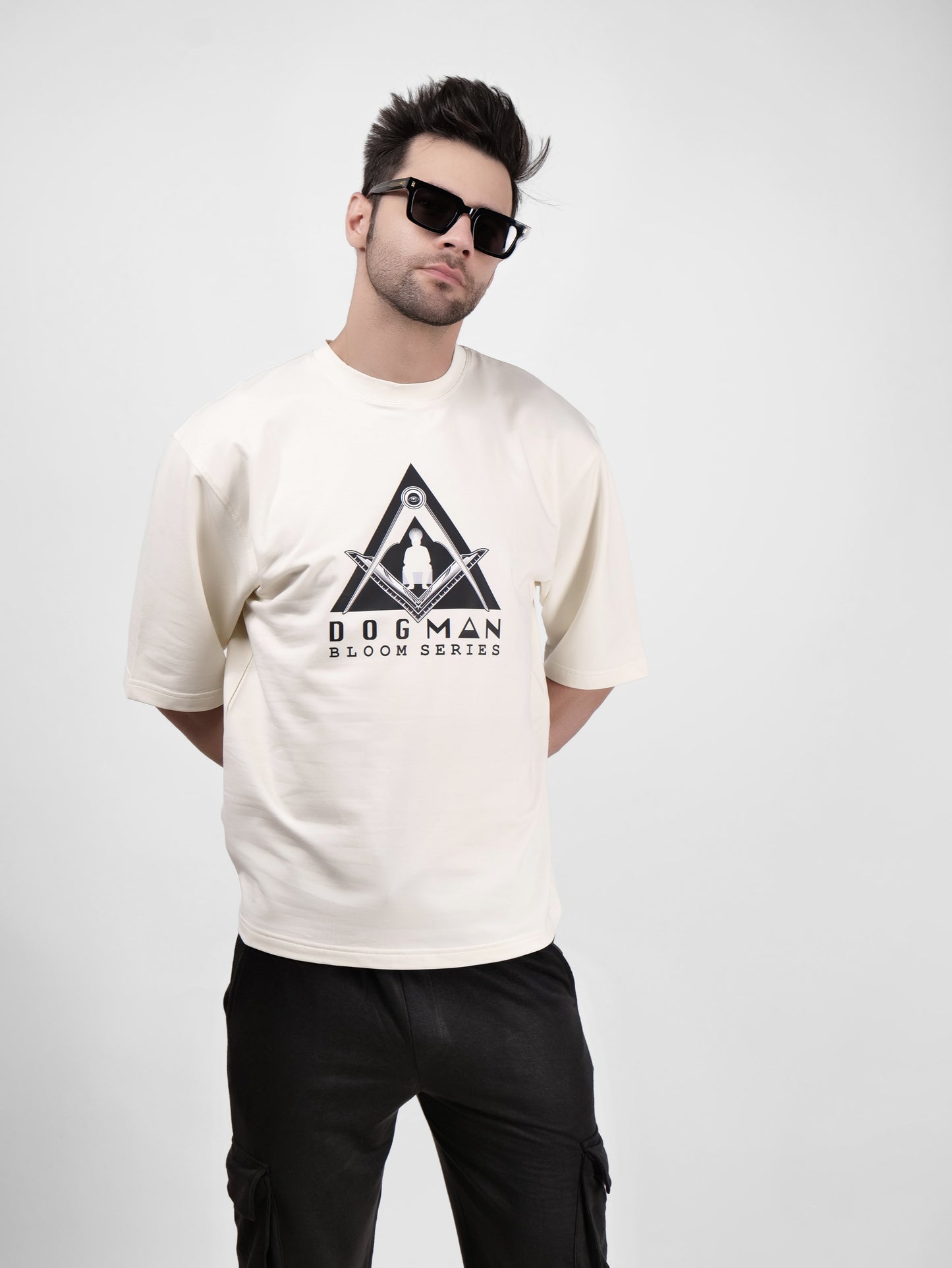 BLOOM SERIES(B06)-CREAM OVERSIZED UNISEX TSHIRT