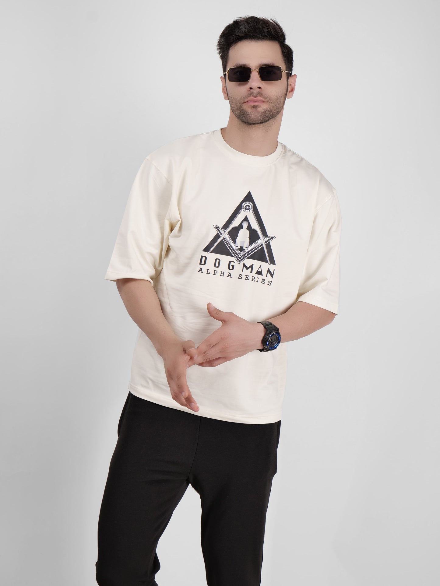 ALPHA SERIES(A04)-CREAM OVERSIZED UNISEX TSHIRT