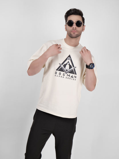 ALPHA SERIES(A10)-CREAM OVERSIZED UNISEX TSHIRT