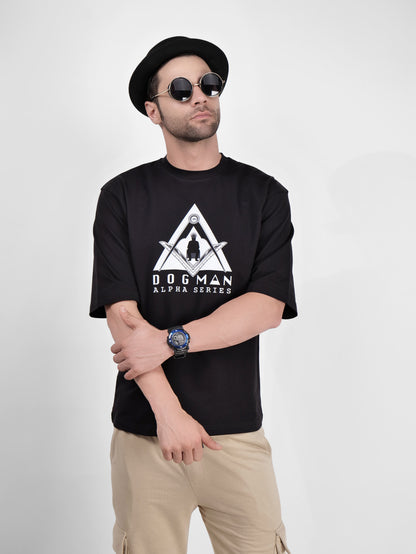 ALPHA SERIES(A03)-BLACK OVERSIZED UNISEX TSHIRT