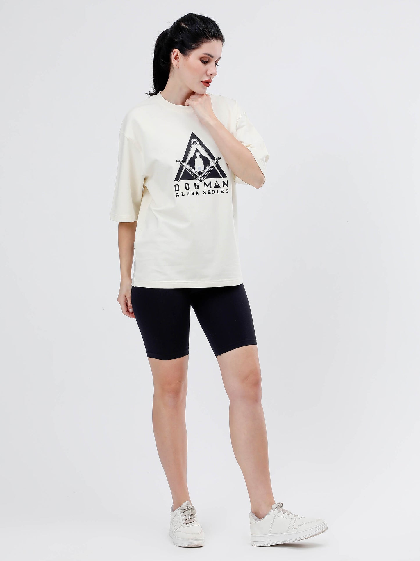 ALPHA SERIES(A01)-CREAM OVERSIZED UNISEX TSHIRT