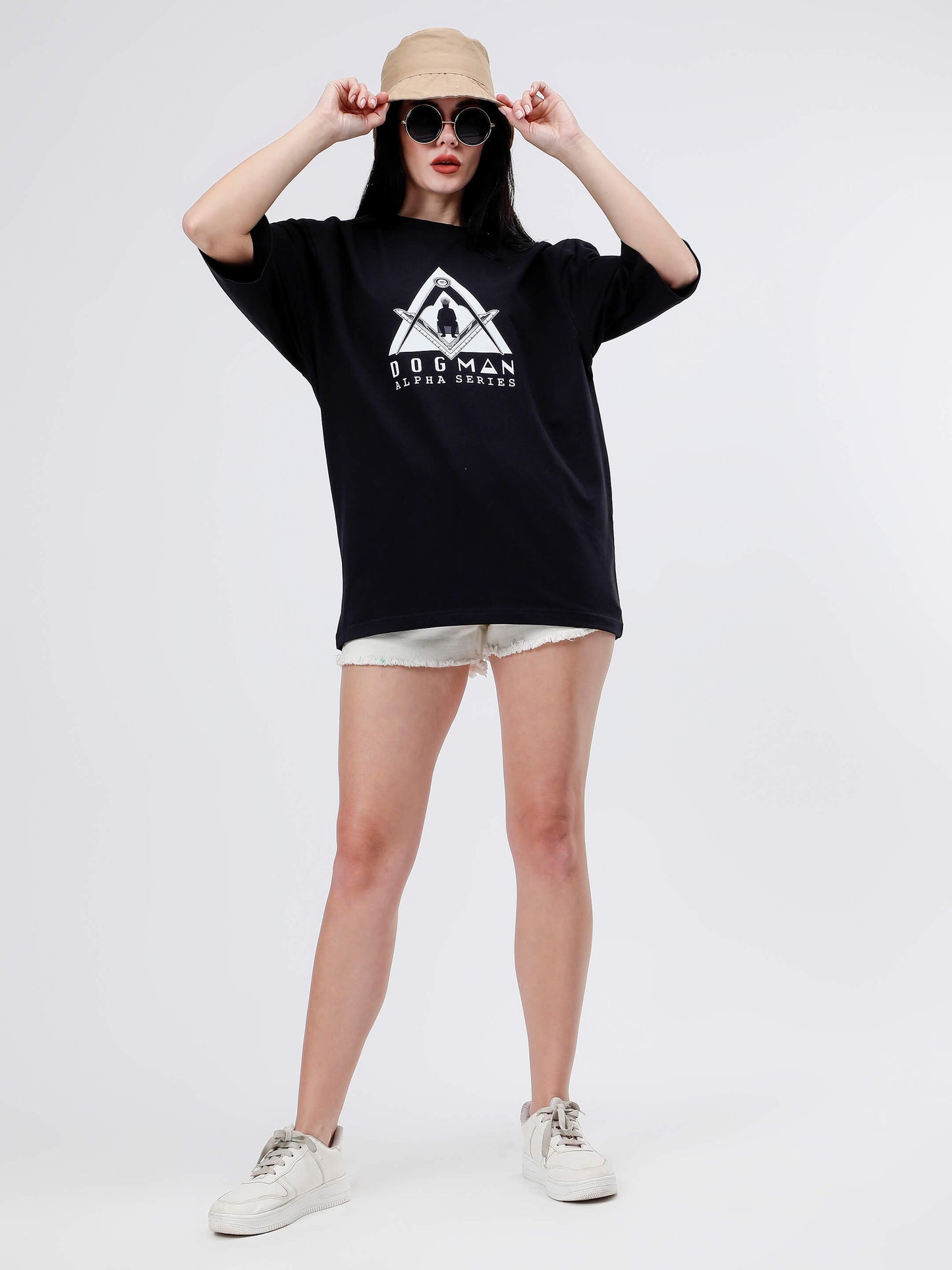 ALPHA SERIES(A04)-BLACK OVERSIZED UNISEX TSHIRT