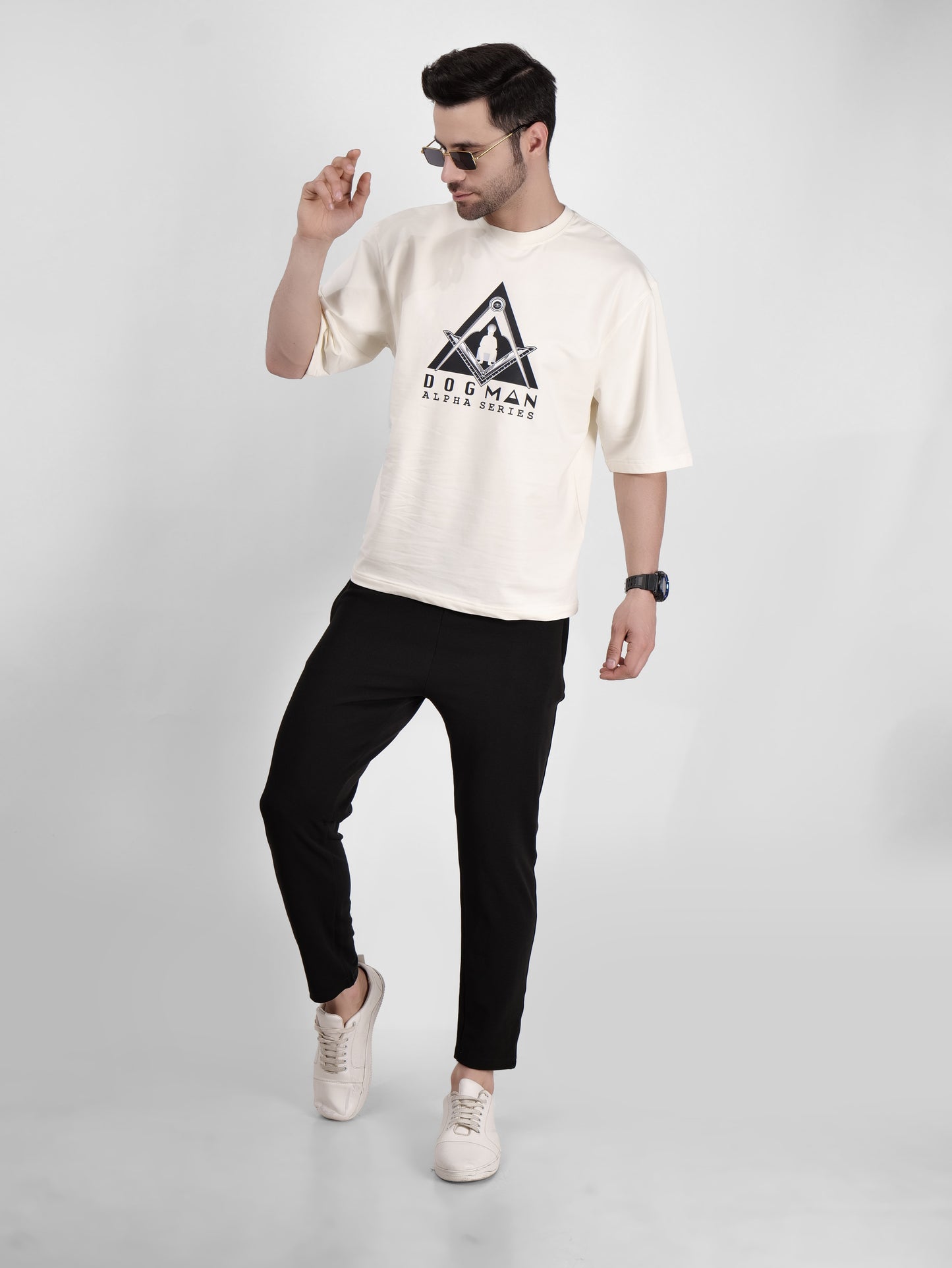 ALPHA SERIES(A04)-CREAM OVERSIZED UNISEX TSHIRT