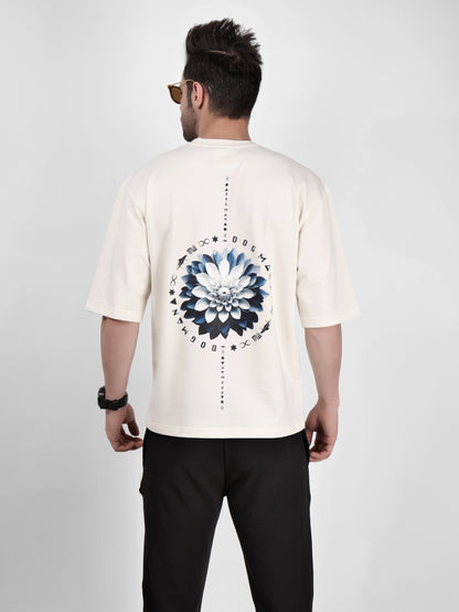 BLOOM SERIES(B02)-CREAM OVERSIZED UNISEX TSHIRT