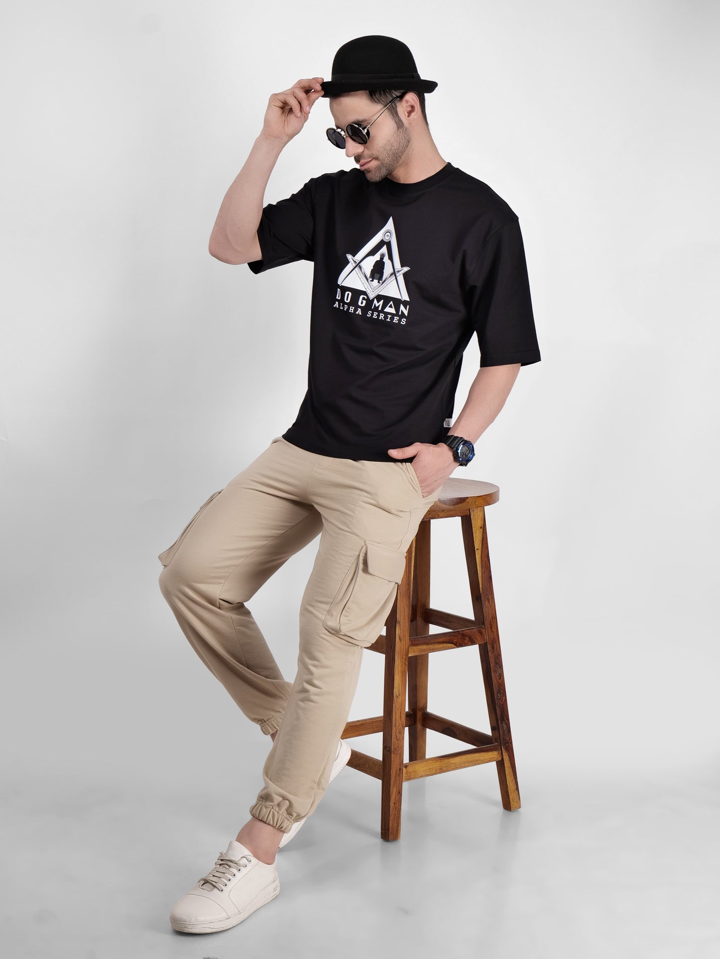 ALPHA SERIES(A03)-BLACK OVERSIZED UNISEX TSHIRT