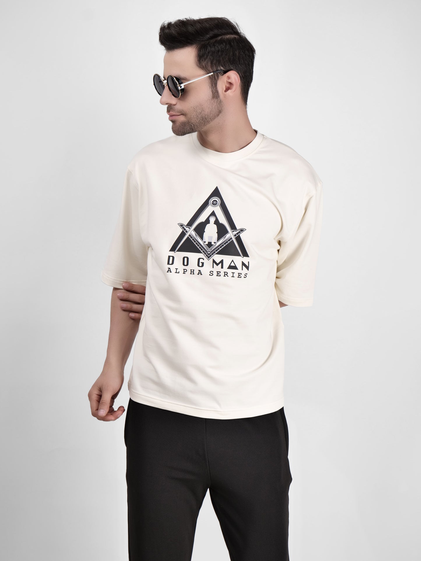 ALPHA SERIES(A10)-CREAM OVERSIZED UNISEX TSHIRT