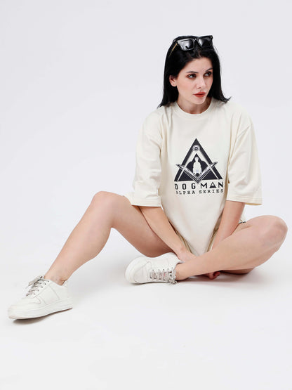 ALPHA SERIES(A02)-CREAM OVERSIZED UNISEX TSHIRT