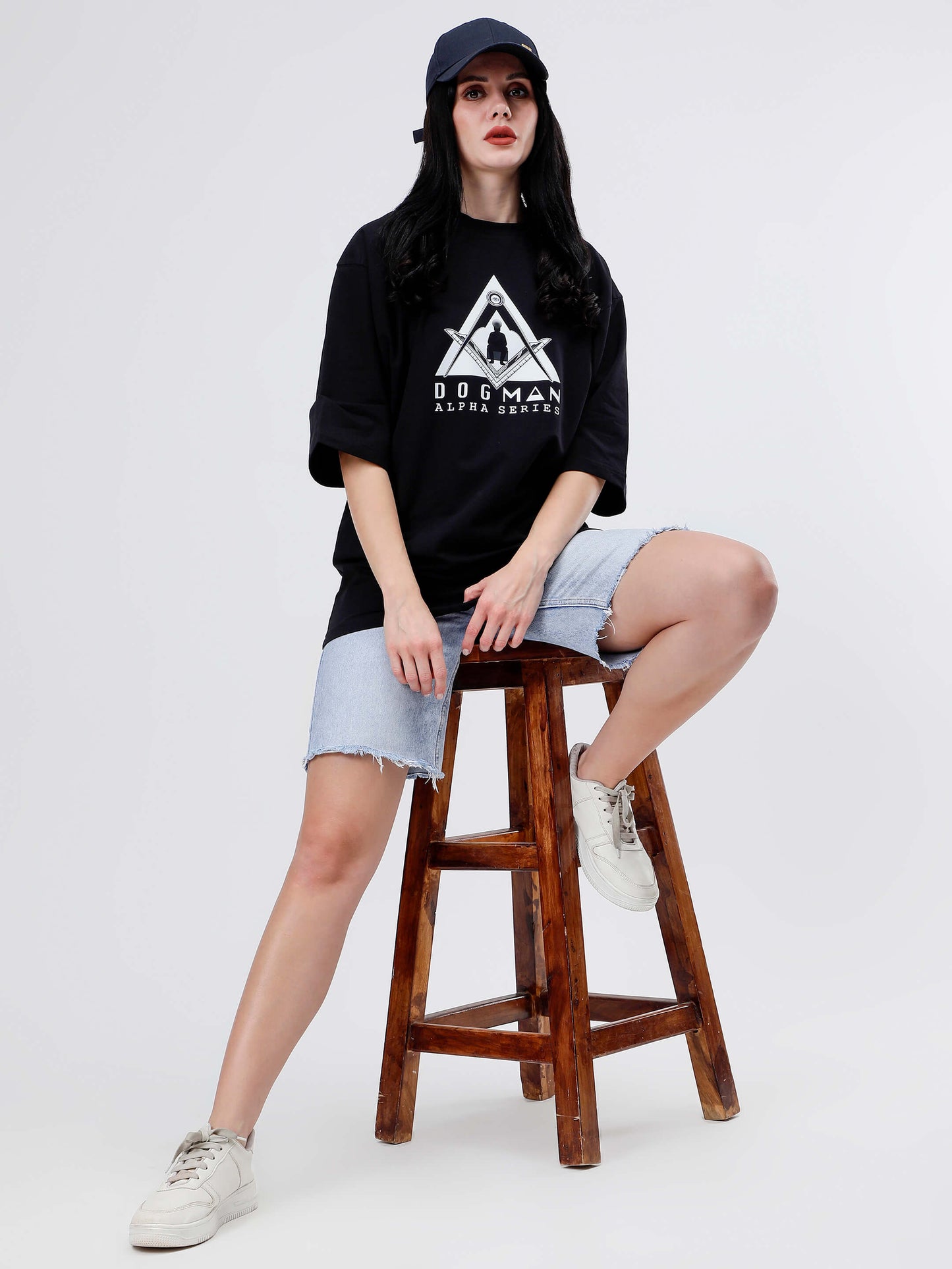 ALPHA SERIES(A06)-BLACK OVERSIZED UNISEX TSHIRT