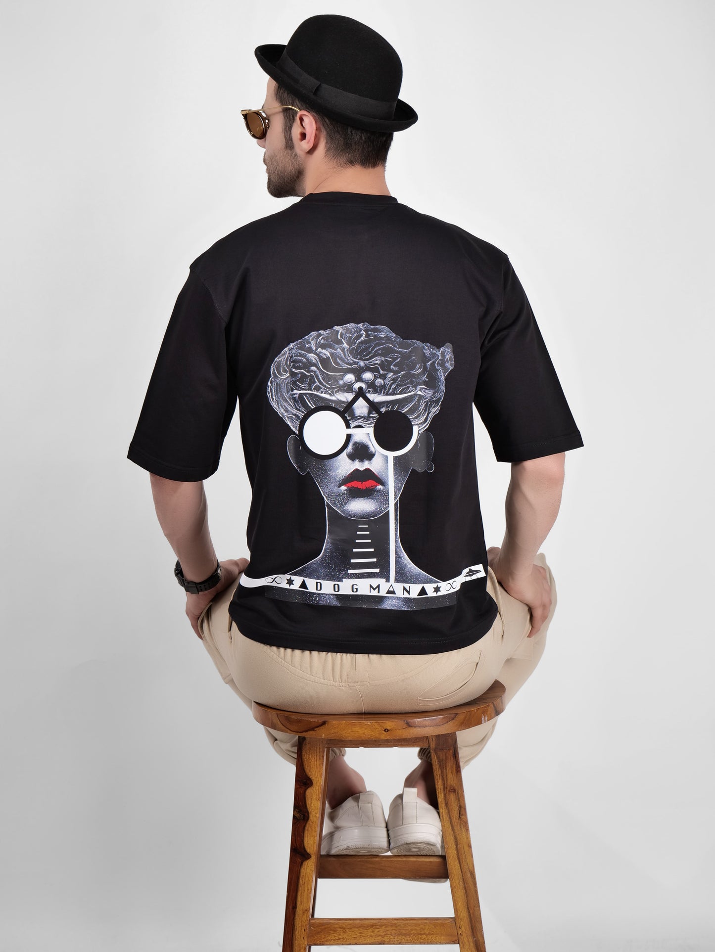 ALPHA SERIES(A01)-BLACK OVERSIZED UNISEX TSHIRT