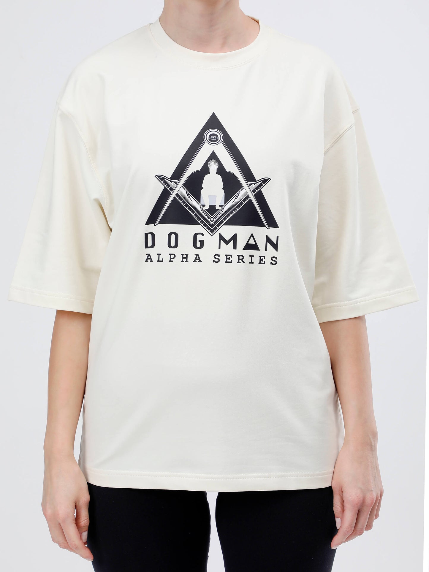 ALPHA SERIES(A01)-CREAM OVERSIZED UNISEX TSHIRT