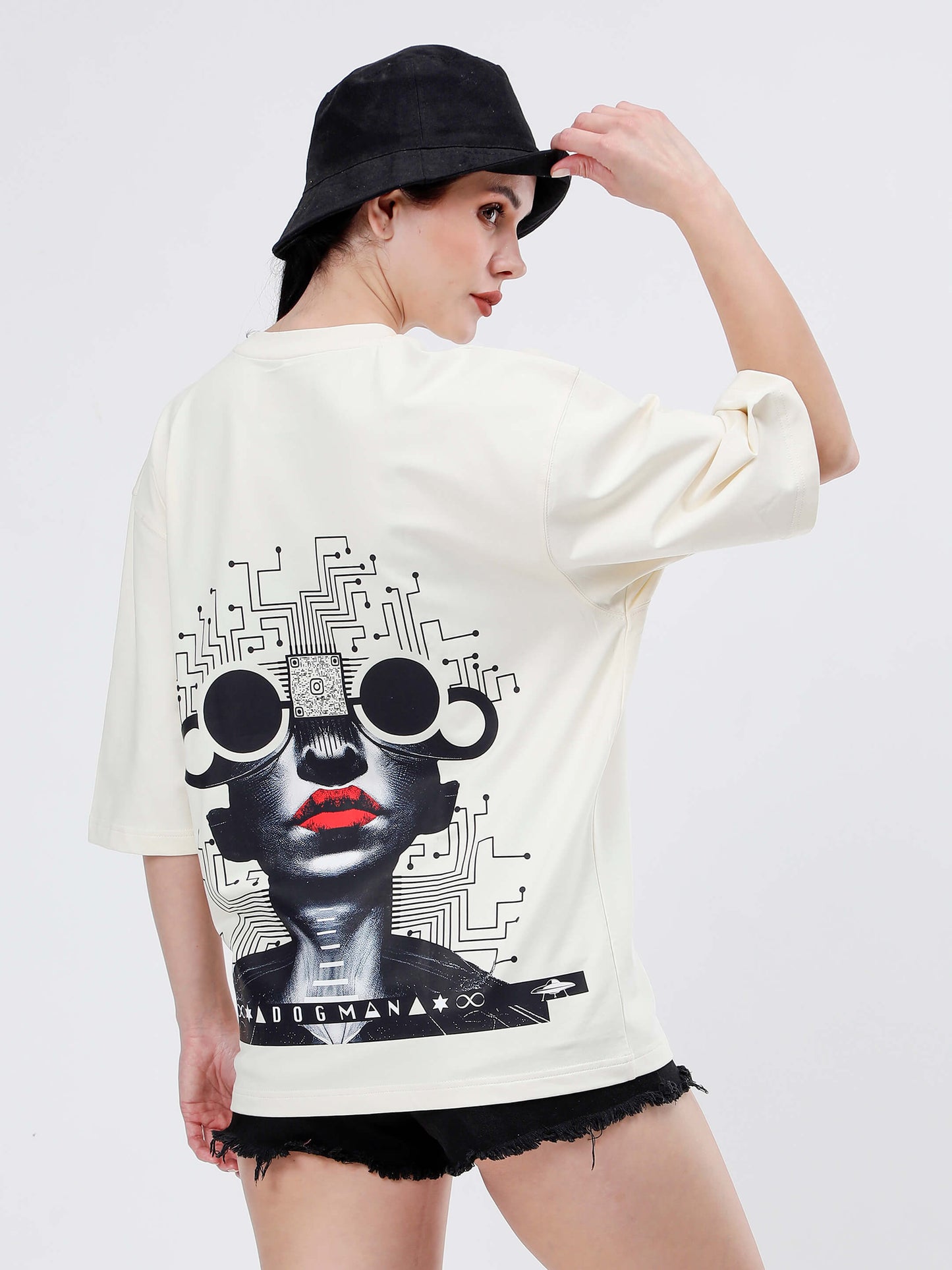 ALPHA SERIES(A09)-CREAM OVERSIZED UNISEX TSHIRT