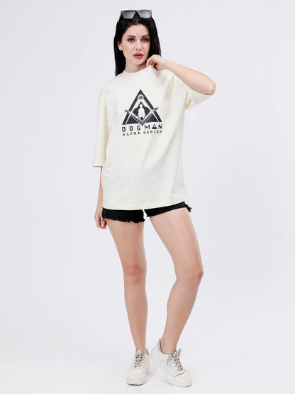 ALPHA SERIES(A02)-CREAM OVERSIZED UNISEX TSHIRT