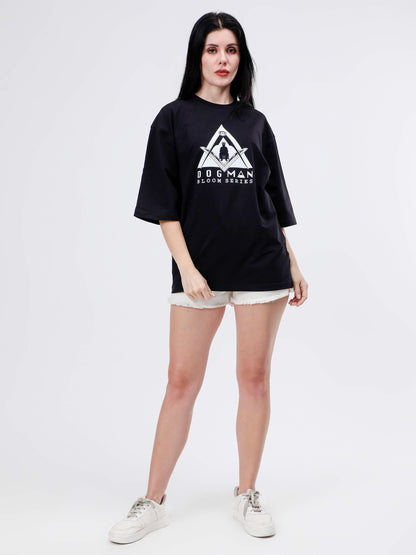 BLOOM SERIES(B02)-BLACK OVERSIZED UNISEX TSHIRT