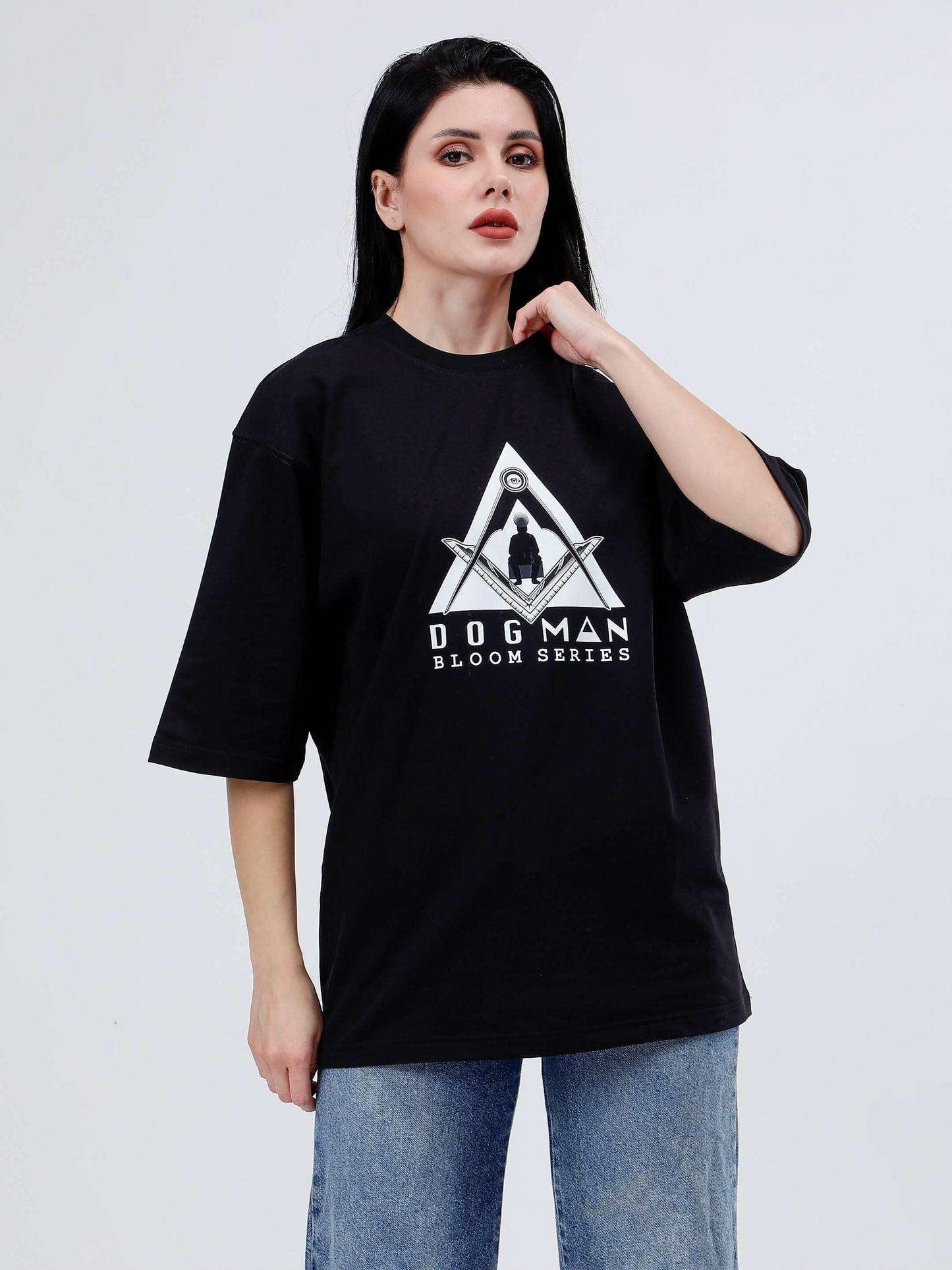 BLOOM SERIES(B03)-BLACK OVERSIZED UNISEX TSHIRT