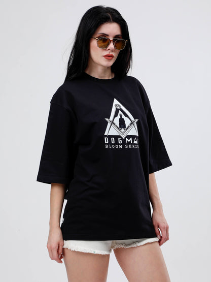 BLOOM SERIES(B05)-BLACK OVERSIZED UNISEX TSHIRT