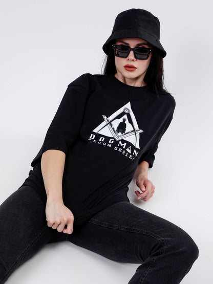 BLOOM SERIES(B06)-BLACK OVERSIZED UNISEX TSHIRT